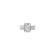 Art Deco collection lab grown diamond ring with rectangle and baguettes cuts by Victoire