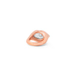 Load image into Gallery viewer, detail of kiss collection lip shape lab grown diamond in halo set in rose gold by Victoire