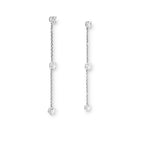 Load image into Gallery viewer, Les Classiques Nina long pendant earrings featuring cushion lab-grown diamonds on white gold chains