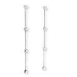 Load image into Gallery viewer, Les Classiques collection featuring the Nina long pendant earrings with 8 lab-grown diamonds on white gold chain by Victoire