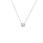 Load image into Gallery viewer, Right side of Les Classiques collection lab grown diamond solitaire pendant in white gold by Victoire