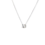 Right side of Les Classiques collection lab grown diamond solitaire pendant in white gold by Victoire