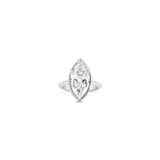 Les Pinky Collection lab grown diamond marquise cut ring set in bezel style in platinum by Victoire