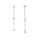 Load image into Gallery viewer, Left side view of Sequence collection long earrings with lab grown diamonds by Victoire