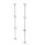 Load image into Gallery viewer, Left side view of Sequence collection long earrings with lab grown diamonds by Victoire