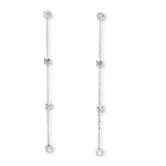 Load image into Gallery viewer, Sequence collection long earrings with four lab grown diamonds on white gold chain by Victoire