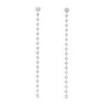 Load image into Gallery viewer, back side of Sequence collection tennis style long earrings with lab grown diamonds on platinum by Victoire
