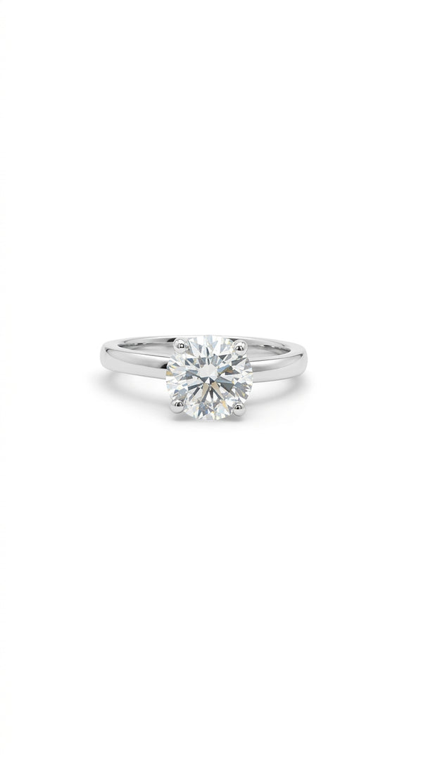 Fifi, Round Cut Lab-Grown Diamond Ring in Platinum