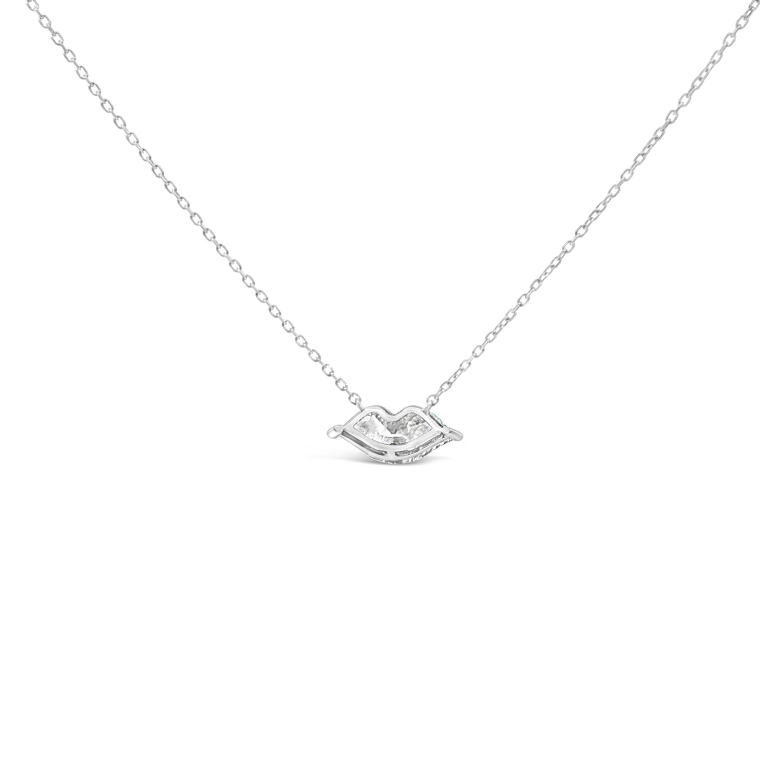 Kiss Shape Lab Grown Diamond Pendant in White Gold
