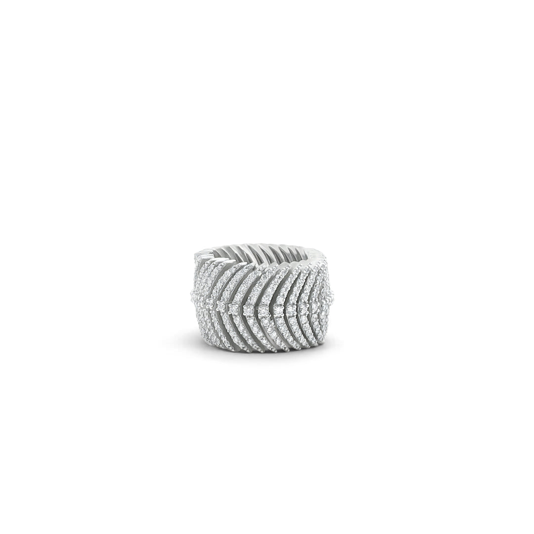 Art Deco Vivienne pave ring in lab grown diamond by Victoire 