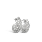 Load image into Gallery viewer, Les Classiques, Bulle earrings featuring a water drop shape with full pavée diamonds by Victoire