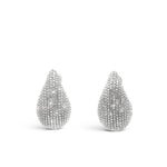 Load image into Gallery viewer, Les classiques, Bulles earrings featuring a large water drop shape with a full pavée diamonds by Victoire