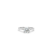 Les Pinky collection lab-grown round shape solitaire diamond on platinum by Victoire