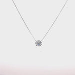 Load and play video in Gallery viewer, Video of Les Classiques collection lab grown diamond solitaire pendant in white gold by Victoire
