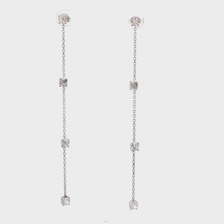 Video of Sequence collection long earrings with lab grown diamonds  and white gold by Victoire