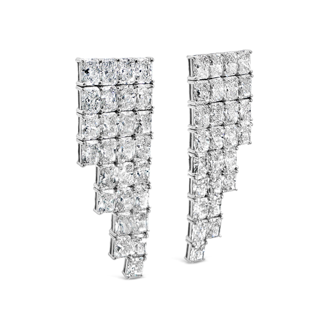 Art Deco Collection cushion cut lab grown diamonds earrings in platinum by Victoire
