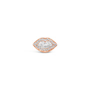 Le Kiss collection lip shape lab grown diamond in halo set in rose gold by Victoire