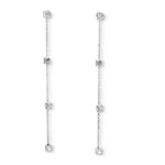 Load image into Gallery viewer, Les Classiques collection featuring the Nina long pendant earrings with 8 lab-grown diamonds on white gold chain by Victoire