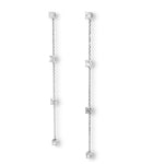Load image into Gallery viewer, Les Classiques collection featuring the Nina long pendant earrings with 8 lab-grown diamonds on white gold chain by Victoire
