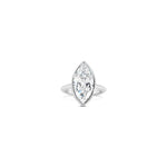 Load image into Gallery viewer, Les Pinky Collection lab grown diamond marquise cut ring set in bezel style in platinum by Victoire