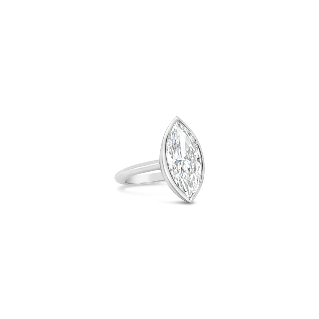 Les Pinky Collections lab grown diamond marquis shape ring in platinum by Victoire