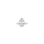 Load image into Gallery viewer, Les Pinky Collection pear cut lab grown diamond ring in bezel setting and platinum by Victoire