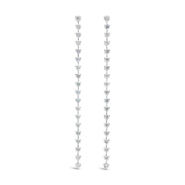 Sequence collection tennis style long earrings with lab grown diamonds on platinum by Victoire