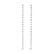 Sequence collection tennis style long earrings with lab grown diamonds on platinum by Victoire