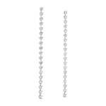 Load image into Gallery viewer, right side of Sequence collection tennis style long earrings with lab grown diamonds on platinum by Victoire