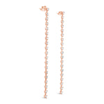 Load image into Gallery viewer, Right side of Sequence collection tennis style long earrings with lab grown diamonds on rose gold by Victoire