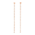 Load image into Gallery viewer, Back side of Sequence collection tennis style long earrings with lab grown diamonds on rose gold by Victoire